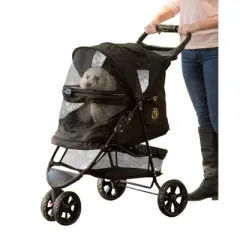Pet Gear No-Zip Special Edition Dog Stroller - Gold/Black - S/M