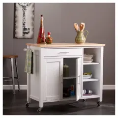 Martinsen Kitchen Cart - White - Aiden Lane