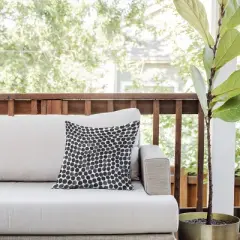 Deny Designs Garima Dhawan Dance Square Outdoor Throw Pillow Black/White