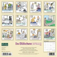 Willow Creek Press 2024 Wall Calendar 12"x12"  In Stitches by Jonny Hawkins