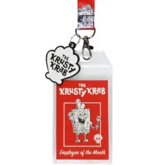 Spongebob Squarepants Krusty Krab Employee of the Month Lanyard ID Badge Holder