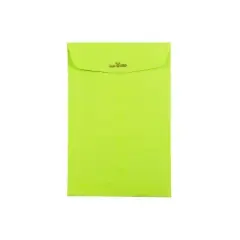 JAM Paper 6 x 9 Open End Catalog Colored Envelopes with Clasp Closure Ultra Lime Green 10/Pack