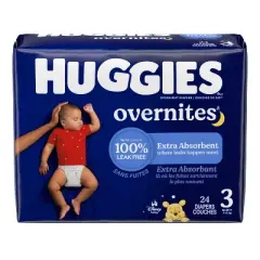 Huggies Overnites Diapers Jumbo Pack - Size 3 - 24ct
