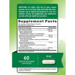 Nature's Truth Super Ginseng Complex with Royal Jelly | 60 Capsules