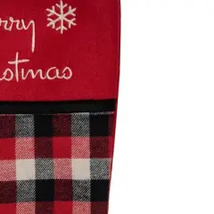 Northlight 20.5-Inch Red, Black, and White Plaid Christmas Stocking with Fleece Cuff