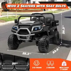 JOYRACER 24V 4WD Ride on Car w/800W Motors, 2 Seater, 2.4G Remote Control, 4 Wheeler, Pop Music, LED Light, 24 Volt Ride on Toys for Big Kids