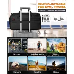 Gym Bag for Men, 45L Sports Travel Duffel Bag with Shoe & Laptop Compartment, Gym Workout Backpack