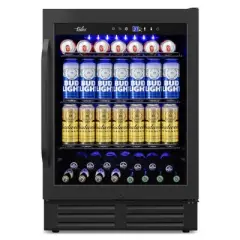 Hooure 24 Inch Beverage Refrigerator Under Counter in black