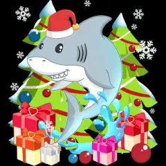 Men's Design By Humans Funny Santa Shark Christmas T-Shirt By thebeardstudio Tank Top