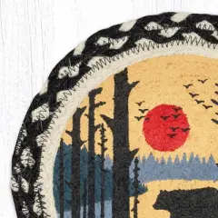 Earth Rugs Braided Bear Trivet &ndash; Durable 10"x10" Round Jute Heat Protector with Scenic Design