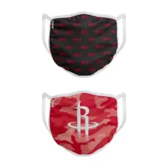 NBA Houston Rockets Youth Clutch Printed Face Covering - 2pk