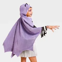 Kids' Bat Costume Cape with Hood and Ears - Hyde and EEK! Boutique&trade; Purple/Black