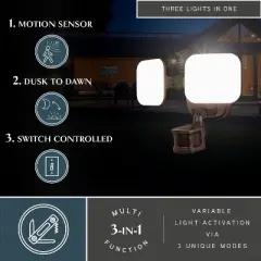 VAXCEL Theta LED Outdoor Motion Sensor Adjustable Security Flood Light