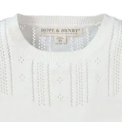 Hope & Henry Girls' Organic Cotton Pointelle Sweater Top, Infant