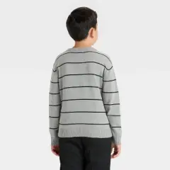 Boys' Striped Pullover Sweater - Cat & Jack&trade; Olive Green/Cream
