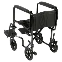 Drive Medical Lightweight Transport Wheelchair - 17&Prime; Seat, Folding Frame - Black