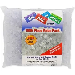 Big Bag of Bricks Classic Building Bricks - Clear, 1000 Pieces