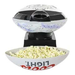 Coors Light Football Popcorn Maker with Serving Bowl: Electric Popcorn Popper, Dishwasher-Safe, 1-Year Warranty, Black/Gray