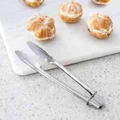 Better Houseware 9-In. Stainless Steel Tongs with Lock in Silver