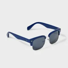 Men's Thick Retro Browline Square Sunglasses - Goodfellow & Co&trade; Blue