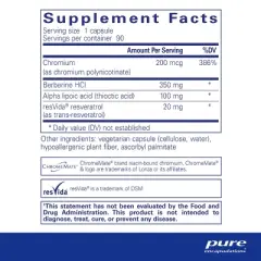 Pure Encapsulations Metabolic Xtra - Supplement to Support Carbohydrate Metabolism, and Homeostasis* - 90 Capsules