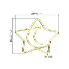 Unique Bargains Star-Shaped Metal Prevent Tearing Pages Office Paper Clip 20 Pcs