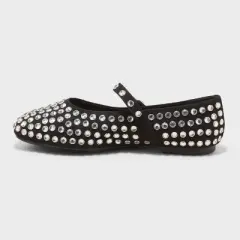 Women's Issa Rhinestone Mary Jane Ballet Flats - A New Day&trade; Black