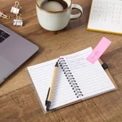 Juvale 6 Pack Small Notepad With Pen and Colored Sticky Index Tabs, Kraft Paper Cover Lined Spiral Notepad (4 x 5.5 In)