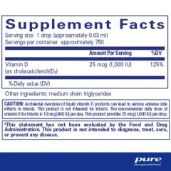 Pure Encapsulations Vitamin D3 Liquid - Supplement to Support Bone, Breast, Cardiovascular, Colon, and Immune Health* - 0.75 fl. oz.