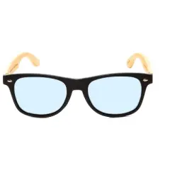 Coyote Eyewear Woodie Reading OR Blue Light Glasses Matte Black Bamboo Wood