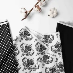 Bacati - Classic Damask Black/Grey/White 3 pc Crib Bedding Set