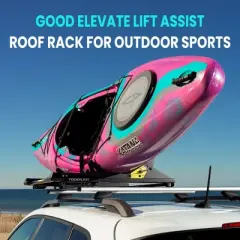 TOOENJOY Heavy-Duty Kayak Lift Assist Roof Rack, 100 LBS Capacity Kayak Canoe Rooftop Loader, Elevating Assist System for Easy Loading