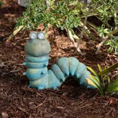 16" Solar Caterpillar Statue with LED Lights - Alpine Corporation