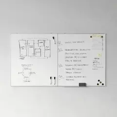 Flash Furniture HERCULES Commercial Whiteboard, Aluminum Magnetic Dry Erase Board with Wall Mount, Marker Tray, Eraser, 3 Markers, 6 Magnets