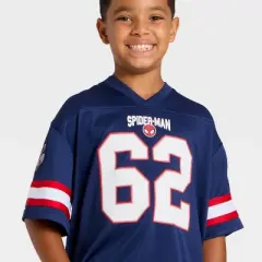 Boys' Marvel Spider-Man Mesh Football Jersey - Red/White/Navy Blue