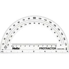Helix 180 Degree Standard Protractor, 6", Pack of 25
