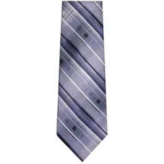 TheDapperTie Men's Lavender, Black And White Stripes Necktie with Hanky