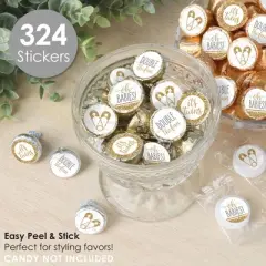 Big Dot of Happiness It's Twins - Gold Twins Baby Shower Small Round Candy Stickers - Party Favor Labels - 324 Count