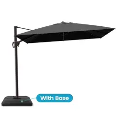 Crestlive Products 9x10.5FT Cantilever Umbrella UV30+ Outdoor 360 Degree Rotation Offset Umbrella 6 Heights Adjustable with Base