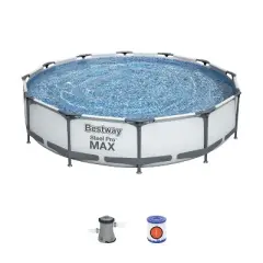 Bestway Steel Pro 12ft x 30in Frame Above Ground Pool Set with Pump