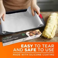 NutriChef Heavy Duty Parchment Paper Roll for Baking, Easy to Cut & Non-stick Cooking Paper for Bread, Cookies, Air Fryer, Steaming, Grilling