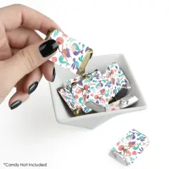 Big Dot of Happiness Mermaid Party Mini Candy Bar Wrapper Stickers, Mermaid Characters Birthday Party Small Favors - 40 Count Sticker Labels