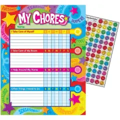 Trend Enterprises TREND Praise Words 'n Stars Chore Charts 25 Sheets Per Pad Pack of 3 (T-73130-3)
