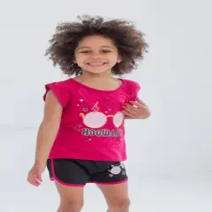 Harry Potter Ron Weasley Hermione Girls T-Shirt Tank Top Leggings Dolphin Shorts 4 Piece Outfit Set Little Kid to Big Kid 