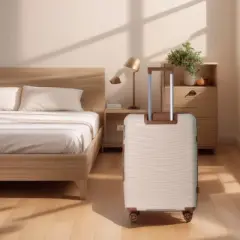 NAYSAYE Luggage PP Hardshell 3 Piece Spinner Set with TSA Lock and Nested Design for Travel, Beige Brown, 21.46"*12.01"*30.51"