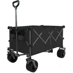 FATMOON Foldable Utility Wagon with All-Terrain Wheels - Capacity Collapsible Cart for Beach, Garden, Camping - Ideal for Families, Outdoor