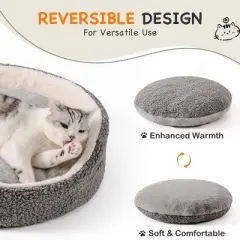 Boersma Orthopedic Pet Bed &ndash; Washable Plush Round Bed for Small Dogs, Puppies, Cats & Kittens with Non-Slip Bottom