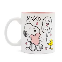 Silver Buffalo Peanuts Snoopy and Woodstock Valentine's Day "XOXO" Ceramic Mug | Hold 20 Ounces