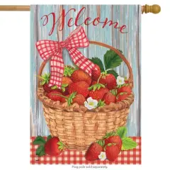 Strawberries Summer House Flag Fruit 28" x 40" Briarwood Lane