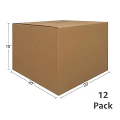 UBMOVE Pack of 12 Large Corrugated Moving Boxes 20" x 20" x15"